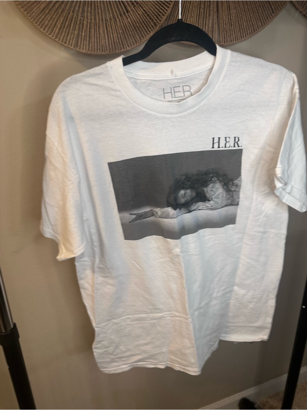 H.E.R. Graphic Tee - White with Black Photo Print